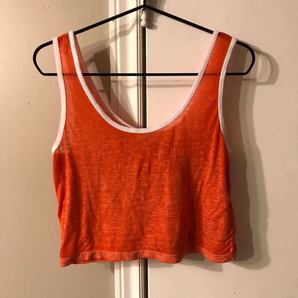 3/$25 Orange cropped tank top